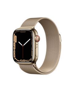 Watch Series 7 Gold Stainless Steel Case with Gold Milanese Loop