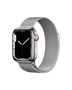 Watch Series 7 Silver Stainless Steel Case with Silver Milanese Loop