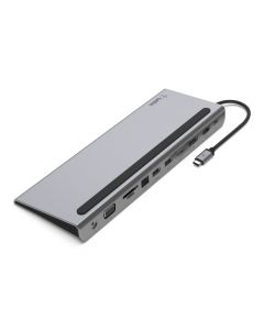 CONNECT USB-C 3.1 11-in-1 Multiport Dock with Power Pass-Thru 100W - Grey
