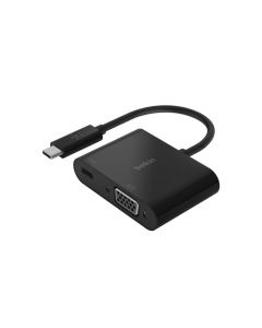 3.0 USB-C to VGA Adapter with Power Pass-Thru PD 60W for Video Output Projection - 15 cm-Black